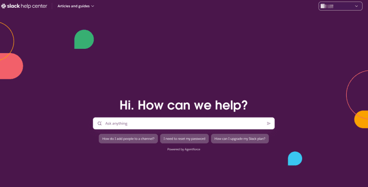 Access support resources and search documentation features in a Slack Code vs AI app builder ecosystem.