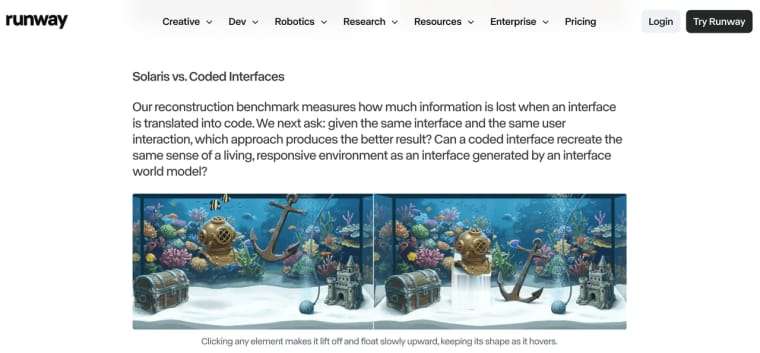 Explore the Solaris vs AI app builder benchmark comparing coded interfaces to dynamic responsive world models.