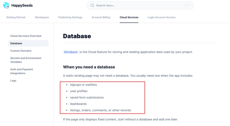 Understand cloud database requirements provided by modern no-code platforms and ai tools for small business builders.