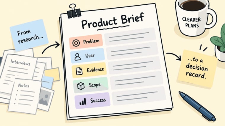 Utilize claude docs for startup planning to structure product briefs detailing user problems, scopes, and key success metrics.