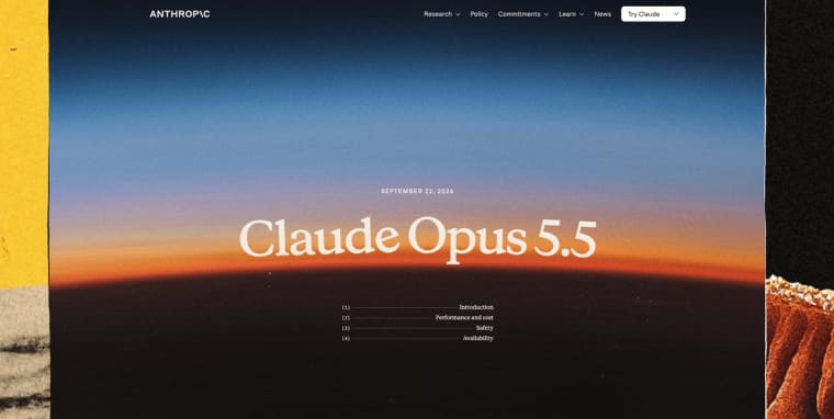 View the official Anthropic release page showcasing advanced features and performance for claude opus 5.5 app building.