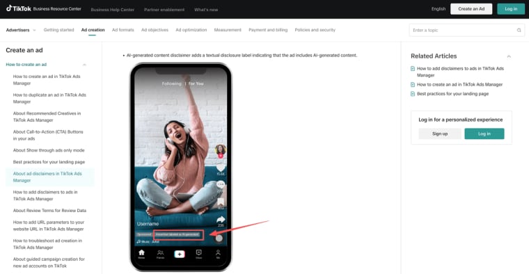 Learn how to add mandatory AI-generated content disclaimers when publishing ads via an ai video ad generator tool.