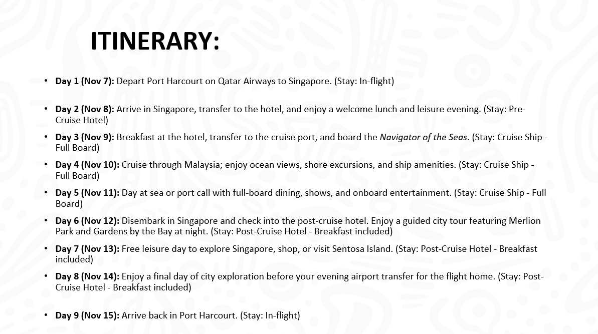 Trip Itinerary