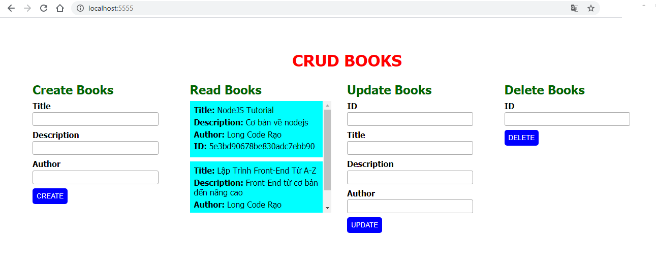 Hướng Dẫn Xây Dựng Web CRUD Books Với NodeJS, Express và MongoDB