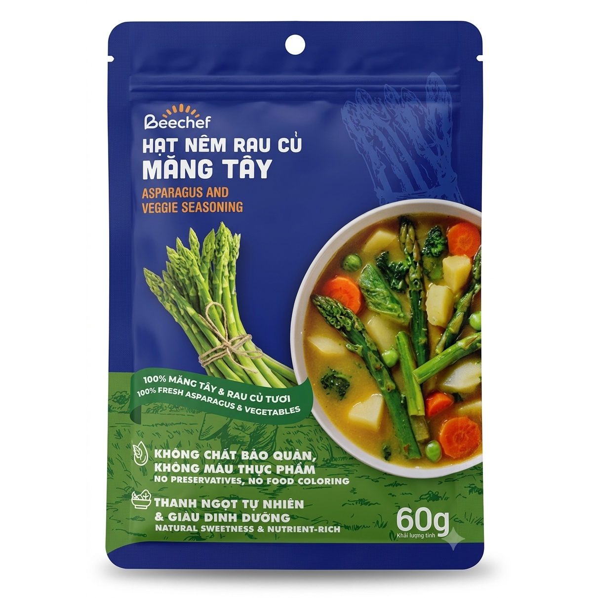 Hạt Nêm Rau Củ Măng Tây 60g