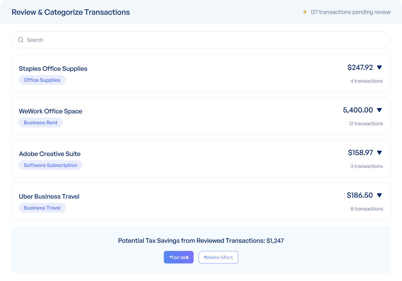 Transaction Review Widget