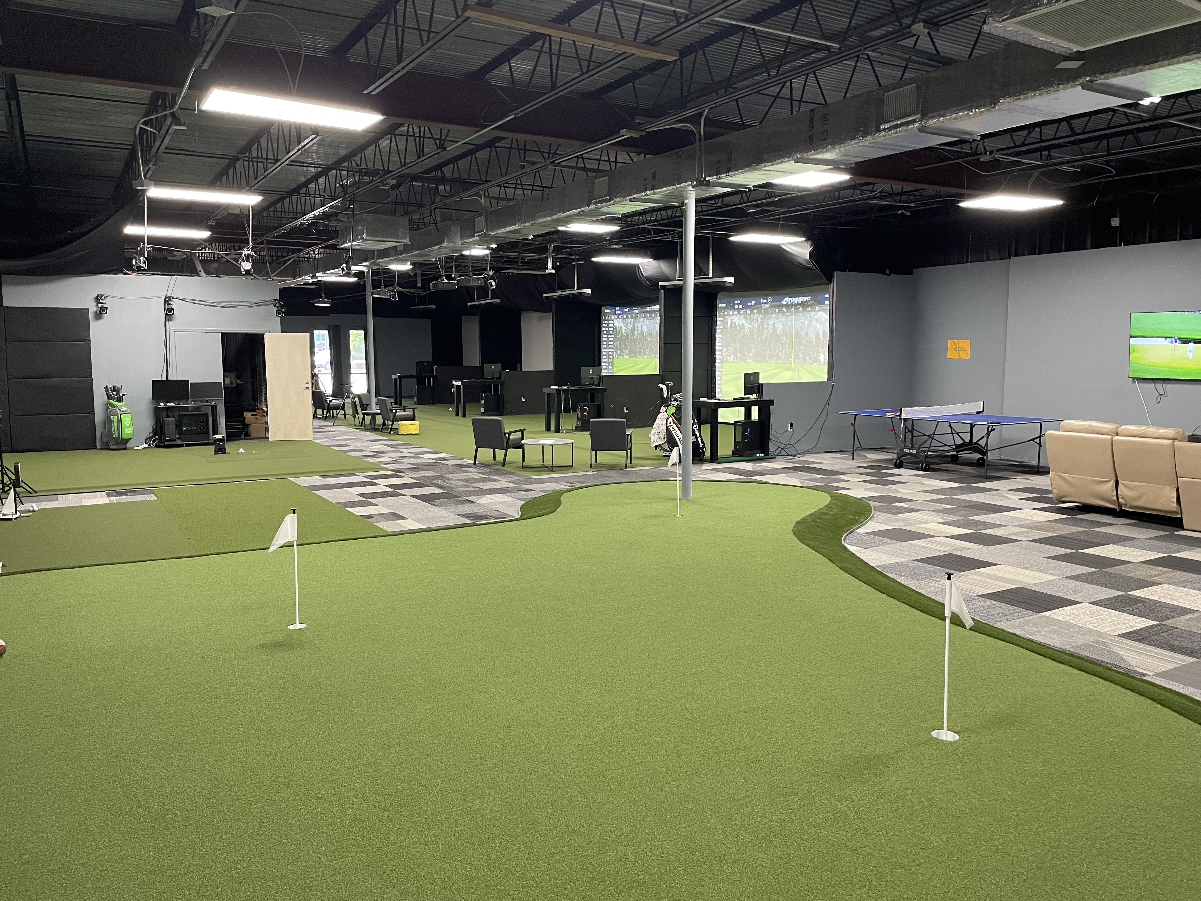 1,200sf putting green at 247 Indoor Golf