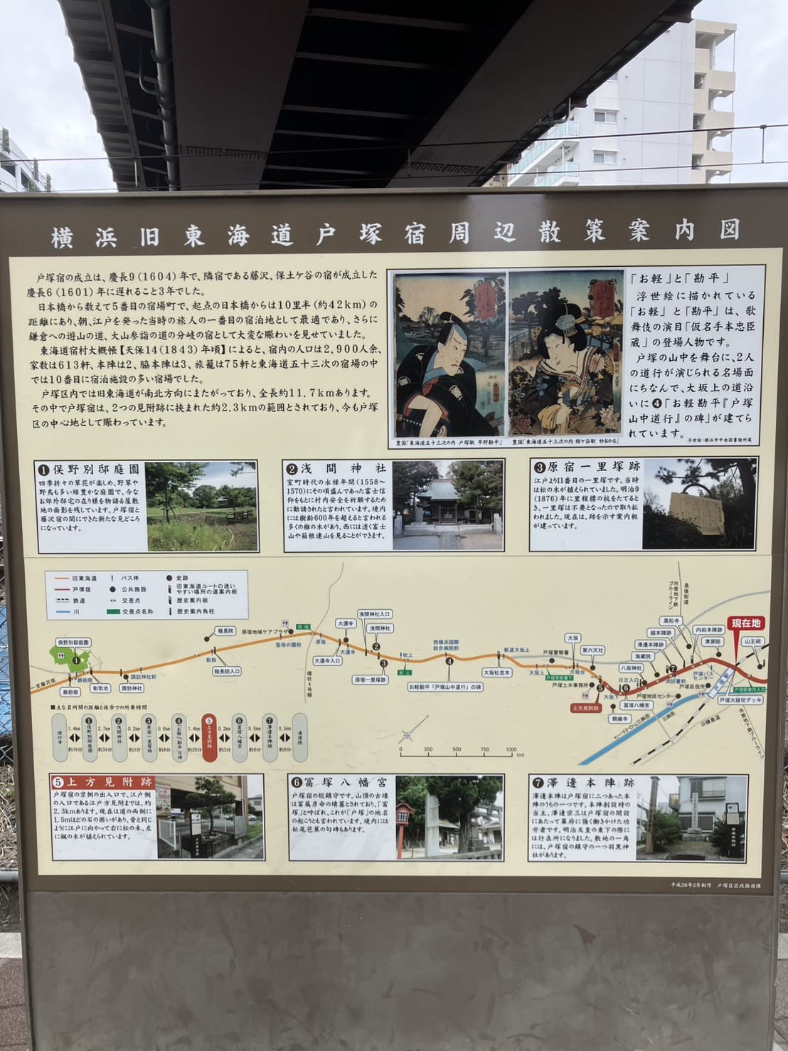 戸塚大踏切跡にあるボード①