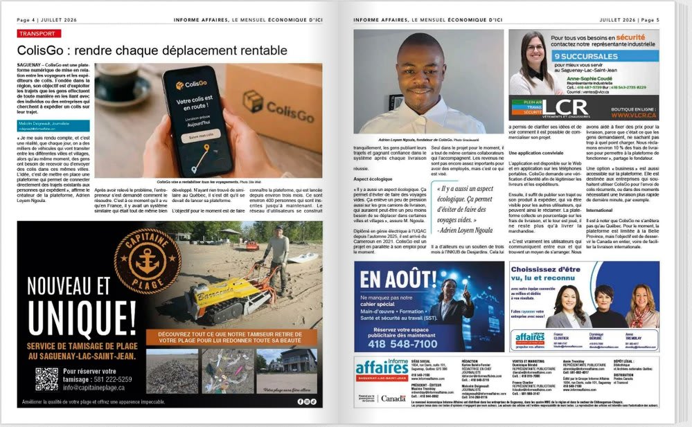 Informe Affaires met en lumière ColisGo et sa vision de la livraison collaborative