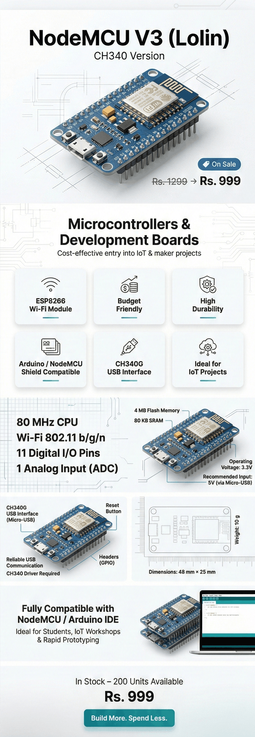NodeMCU V3 (Lolin) - CH340 Technical Guide