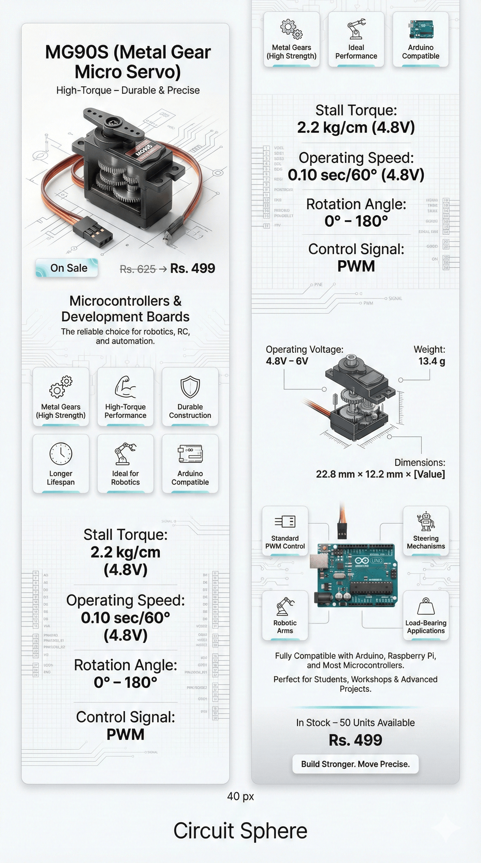 MG90S (Metal Gear Micro Servo) Technical Guide