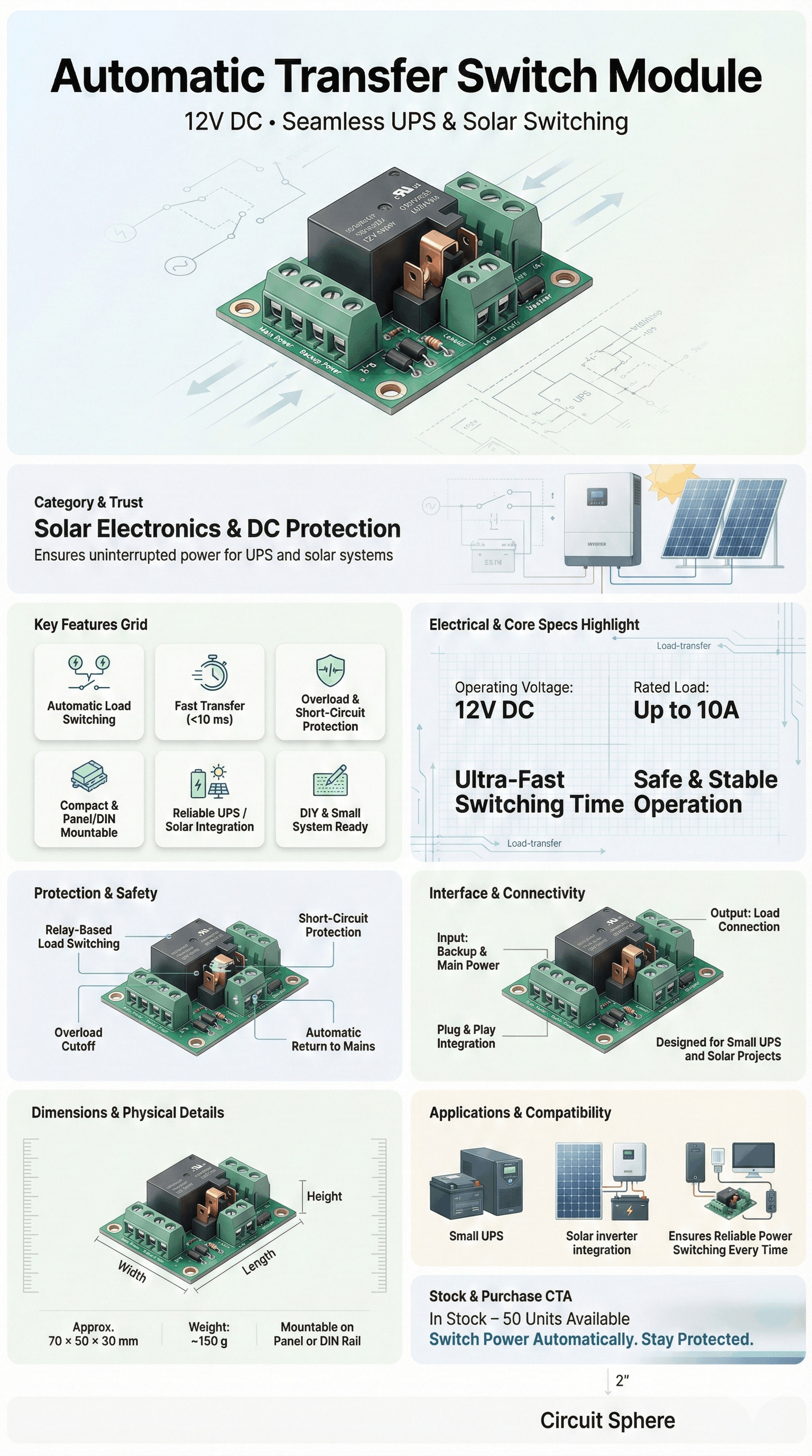 Automatic Transfer Switch Module (12V) (UPS Switching) Technical Guide