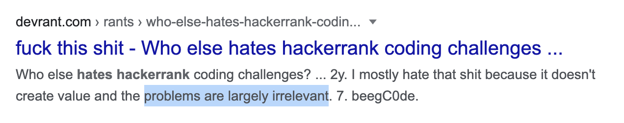 Candidate sentiment for HackerRank