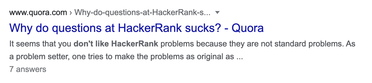 Candidate sentiment for HackerRank