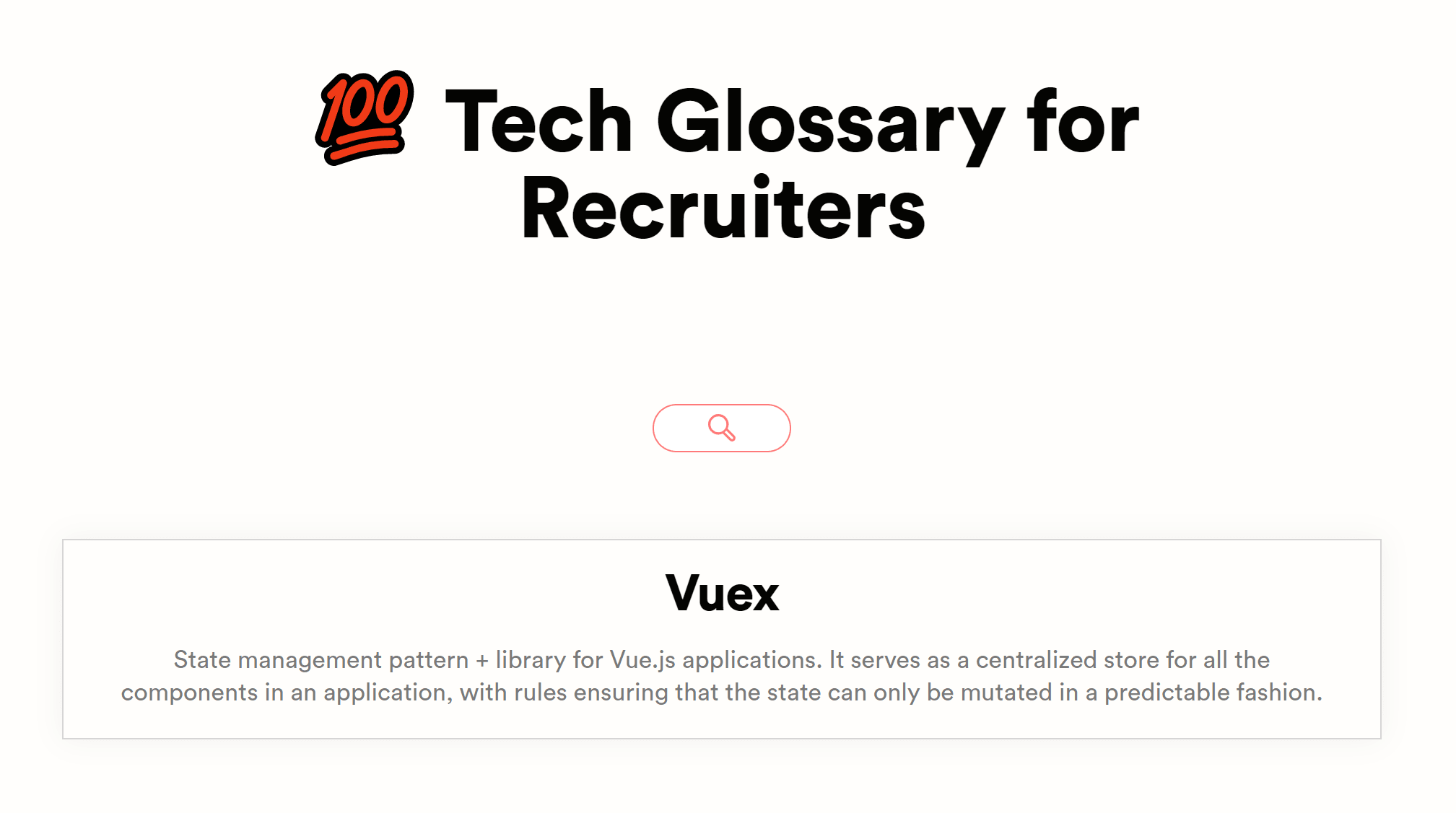 Adaface Tech Glossary Tool Vue Example