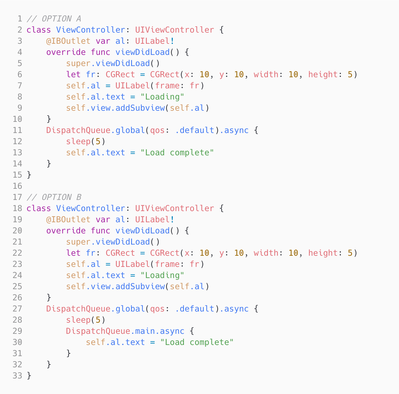 ViewController Buggy Code image