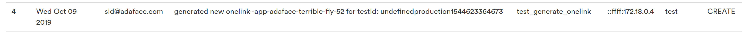 Sample audit log