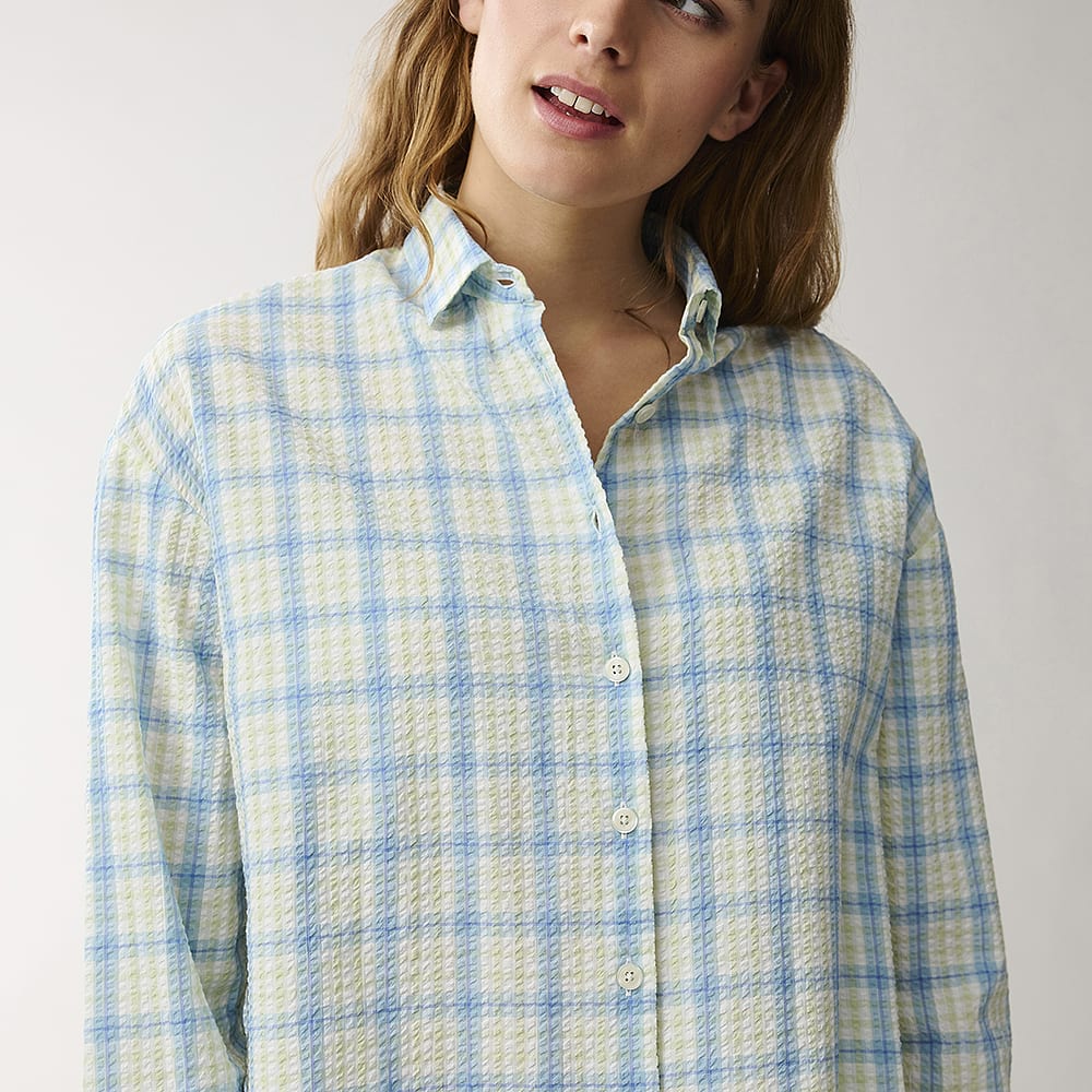 Edith Organic Cotton Seersucker Shirt