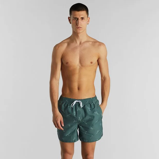 Swim Shorts Sandhamn Sea Turtles Forest Green