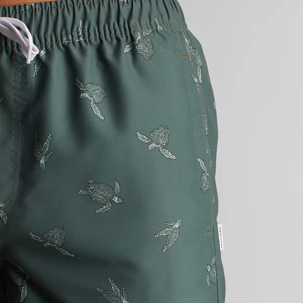 Swim Shorts Sandhamn Sea Turtles Forest Green