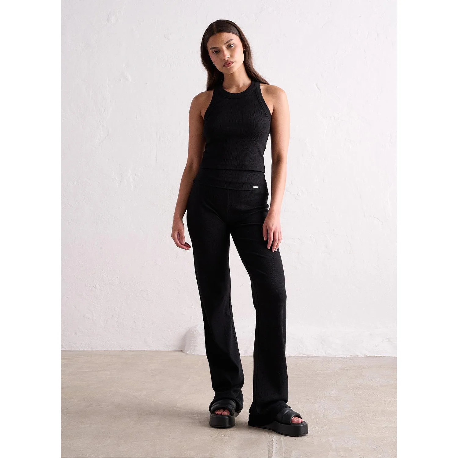 Black Ease Ribbed Tank Top