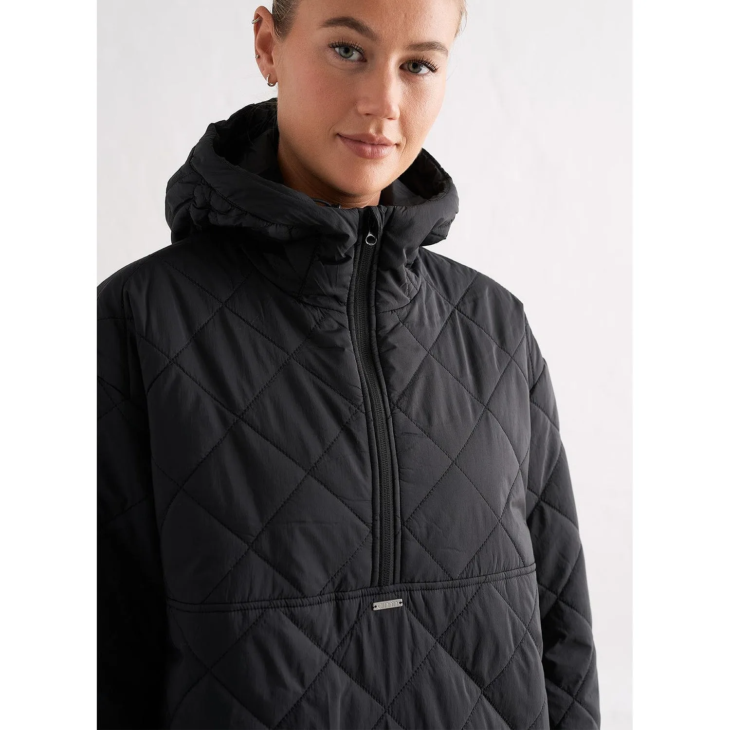 Black Oversized Quilted Anorak