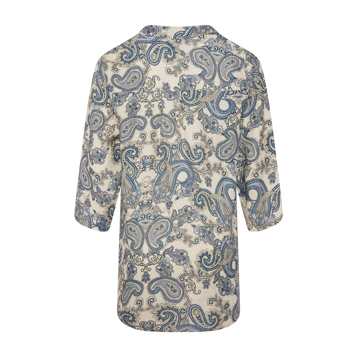 17661, Shirt, Paisley, Linen - Blue Paisley Print