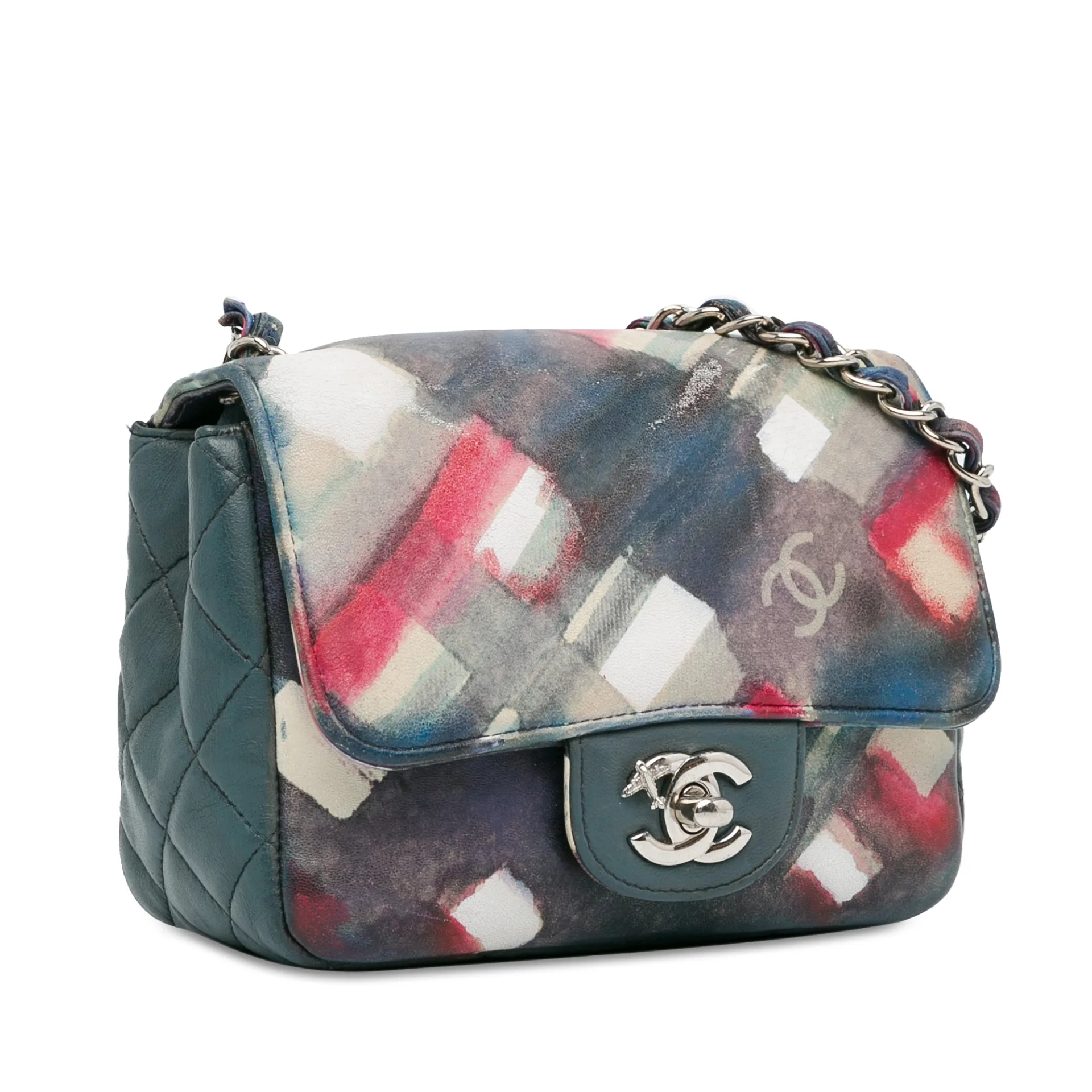 Chanel Mini Square Classic Printed Lambskin Airlines Flap