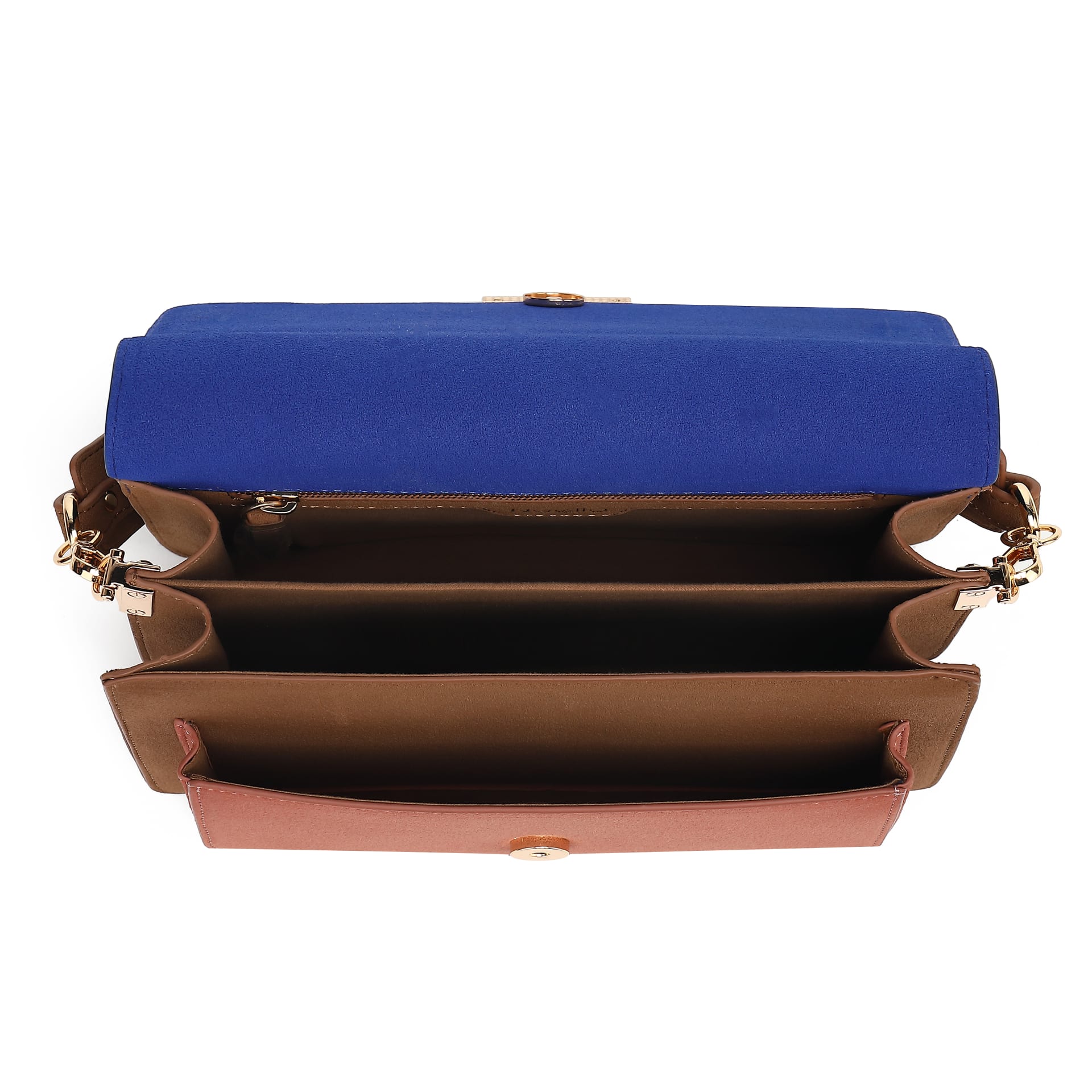 Blanca Multi Compartment Bag - Blue/taupe