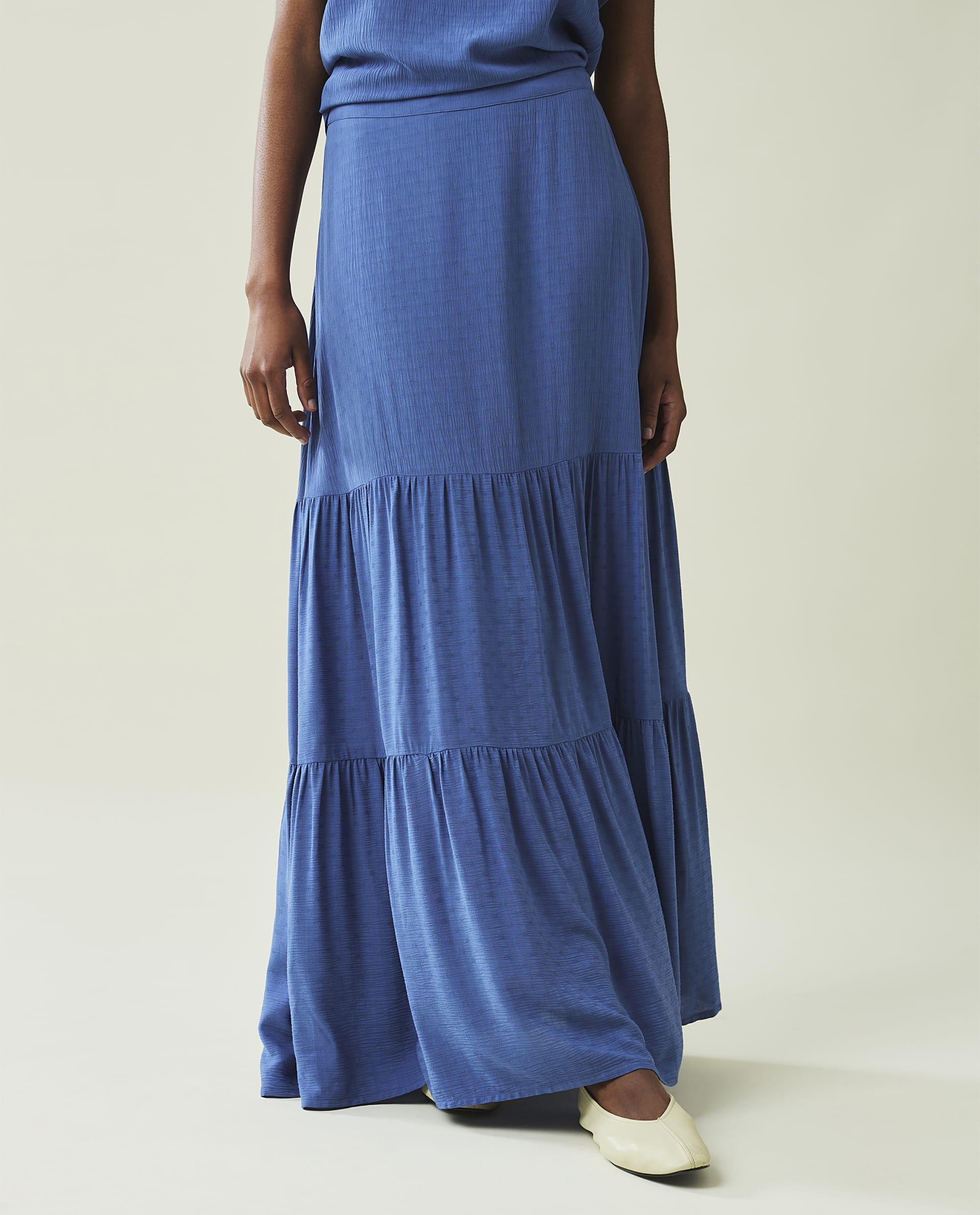 Melissa Dobby Viscose Maxi Skirt