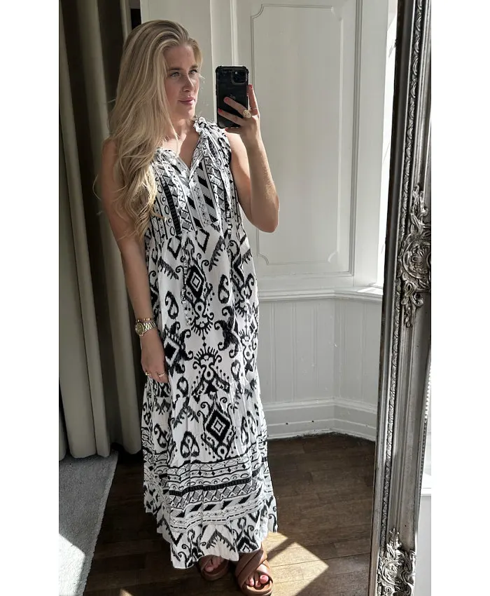 Emma, Dress, Viscose - Black/white