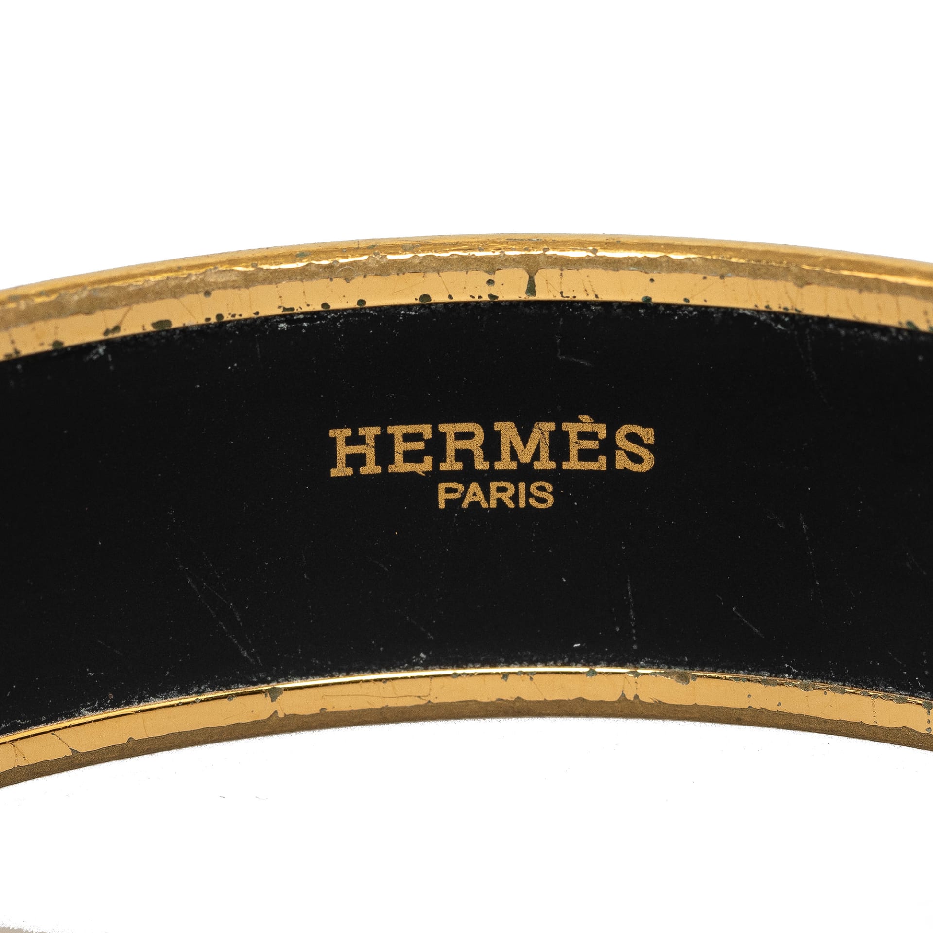 Hermes Capitales Wide Enamel Bangle