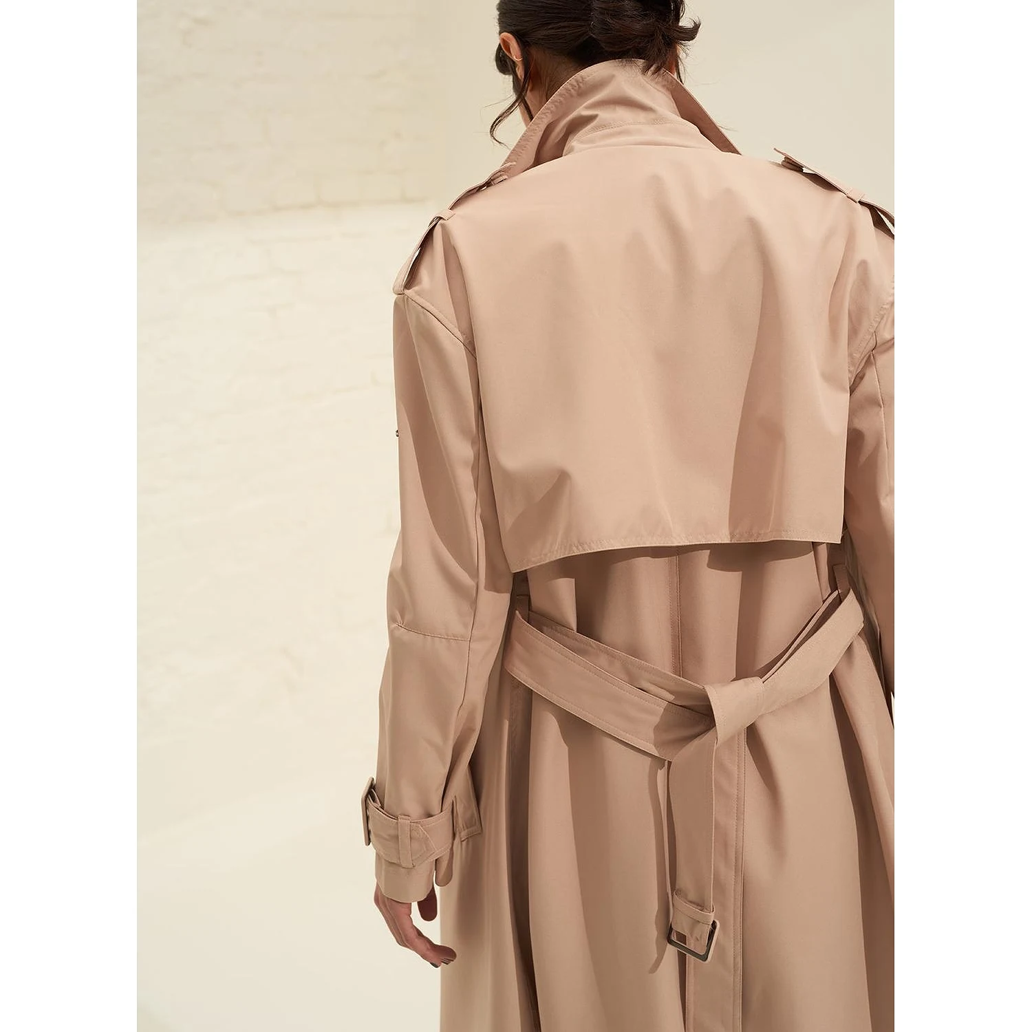 Beige Recycled Tech Trench Coat