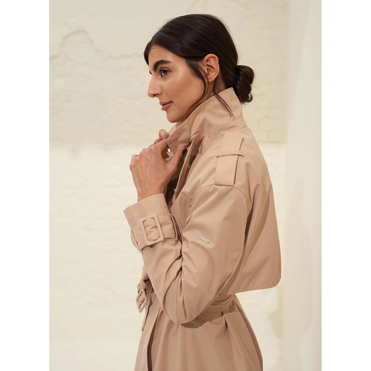 Beige Recycled Tech Trench Coat