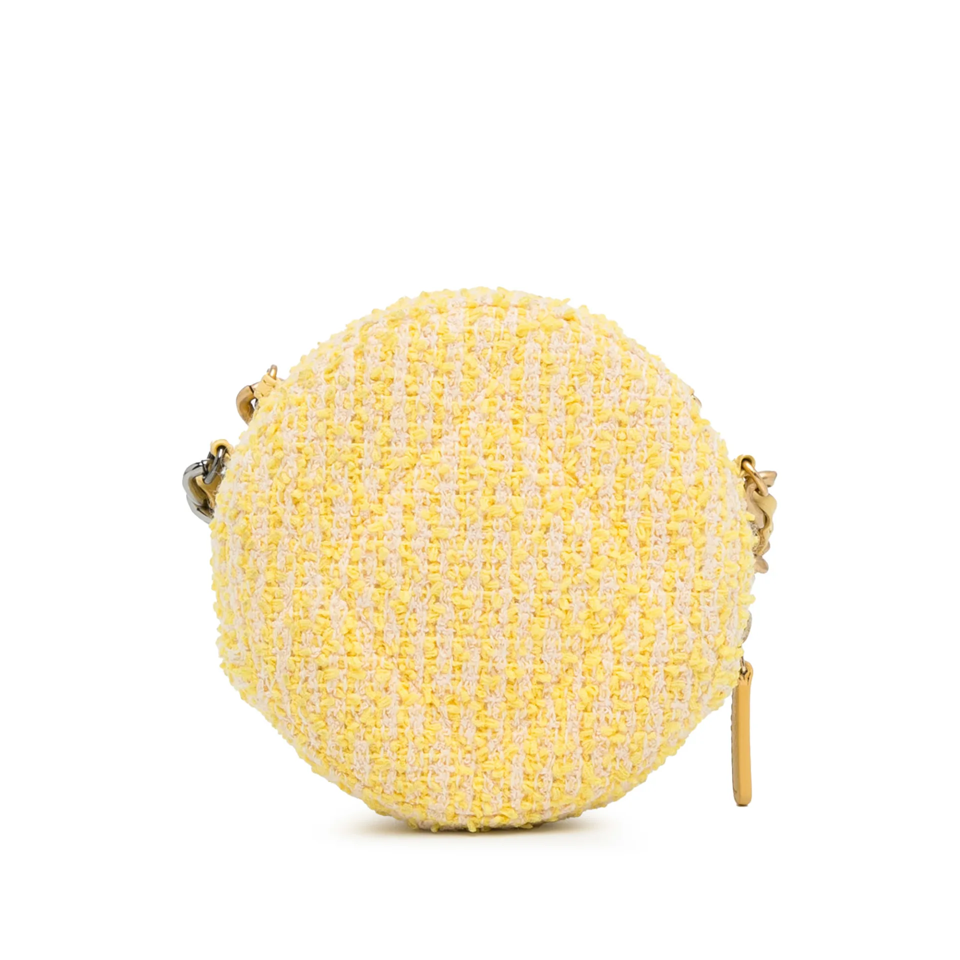 Chanel Tweed 19 Round Clutch With Chain