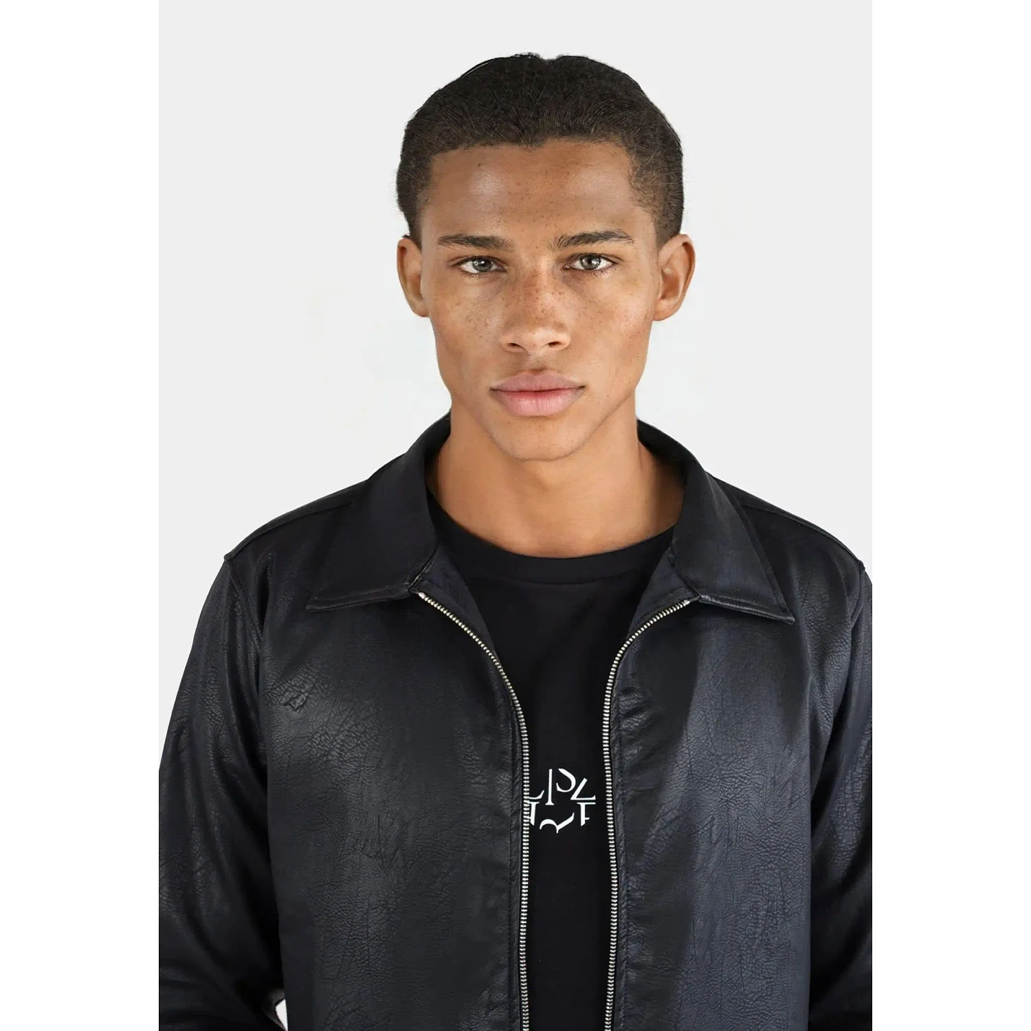 Mel Vegan Leather Hybrid Jacket - Black