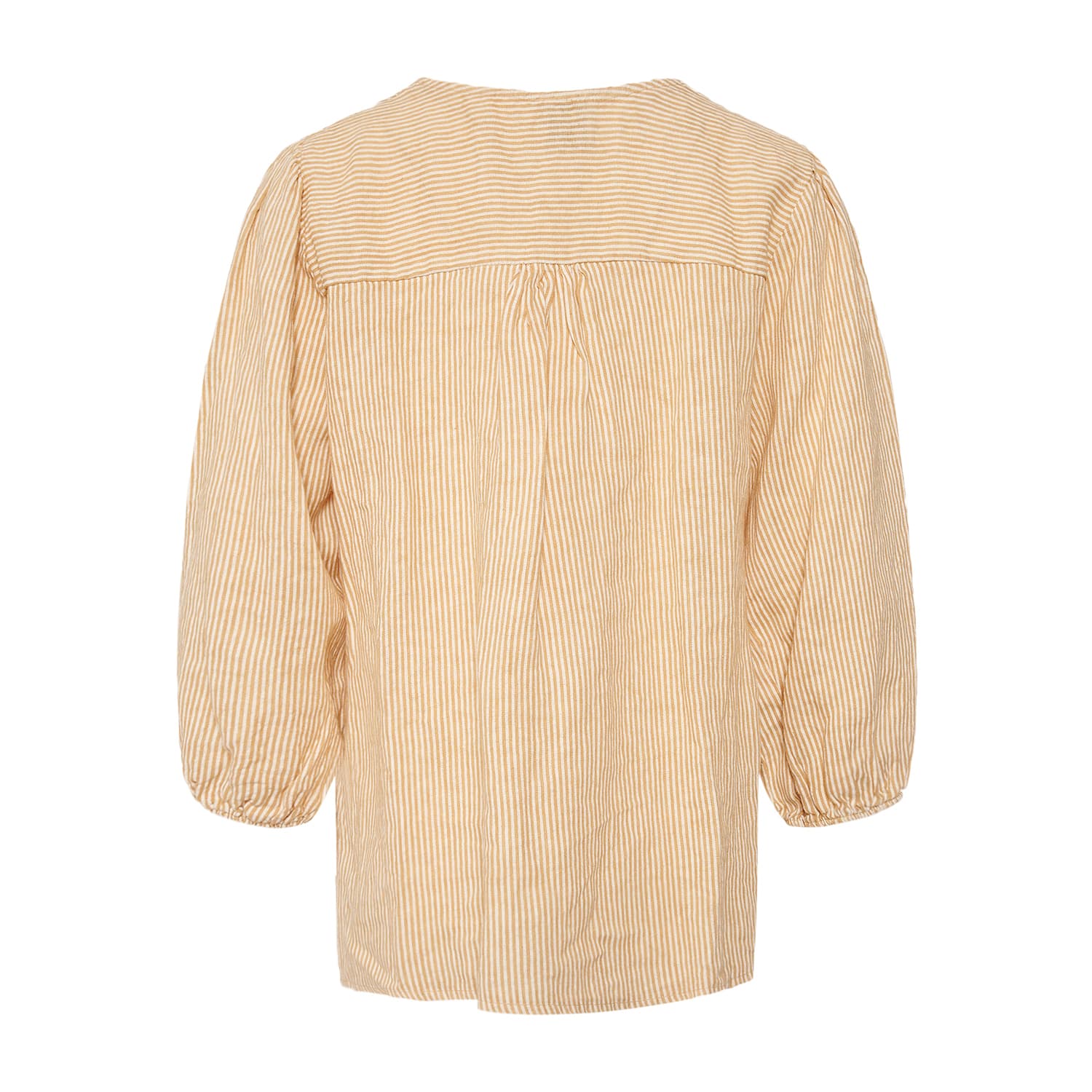 Ella, Blouse Stripe, Linen - New Camel Stripe