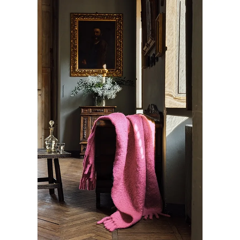 Chunky Mohair Filt Pink Punch