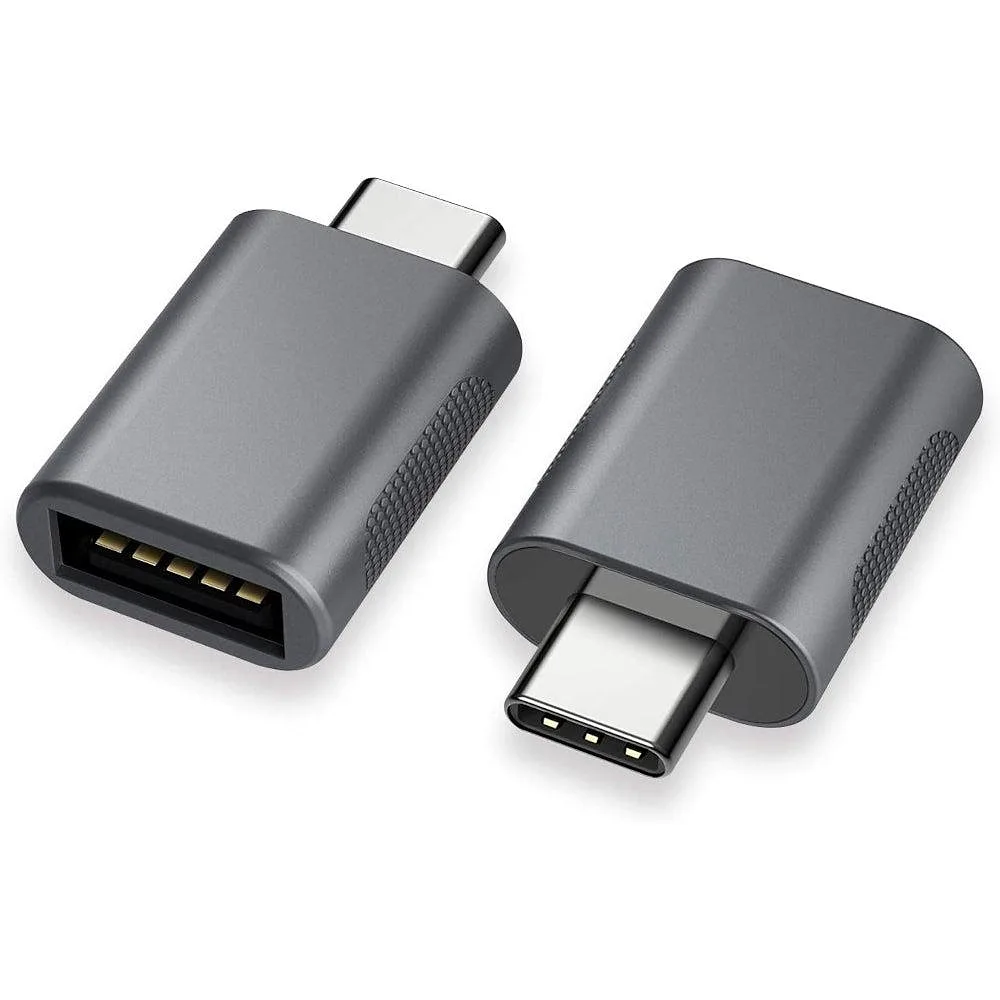 On The Go Adapter Usb-a 3.1 Till Usb C Aluminium För Synk Och Laddning, Grå