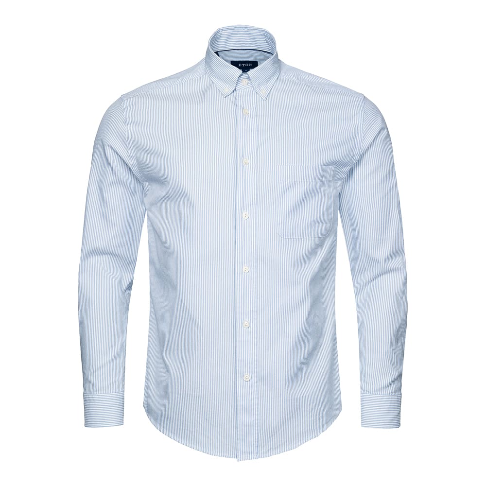 Slim Fit Randig Oxford-skjorta