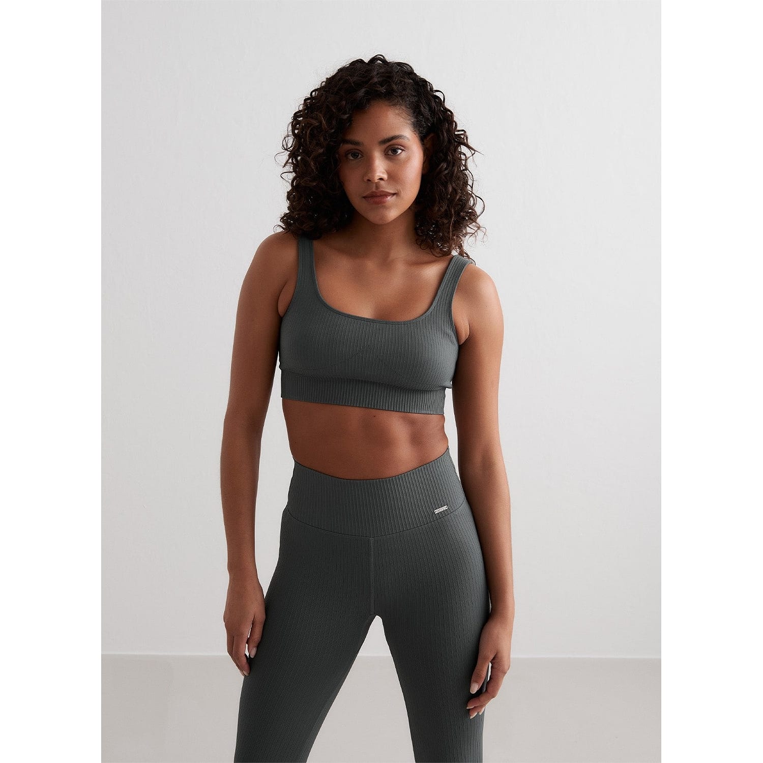 Sage Ribbed Seamless Bra