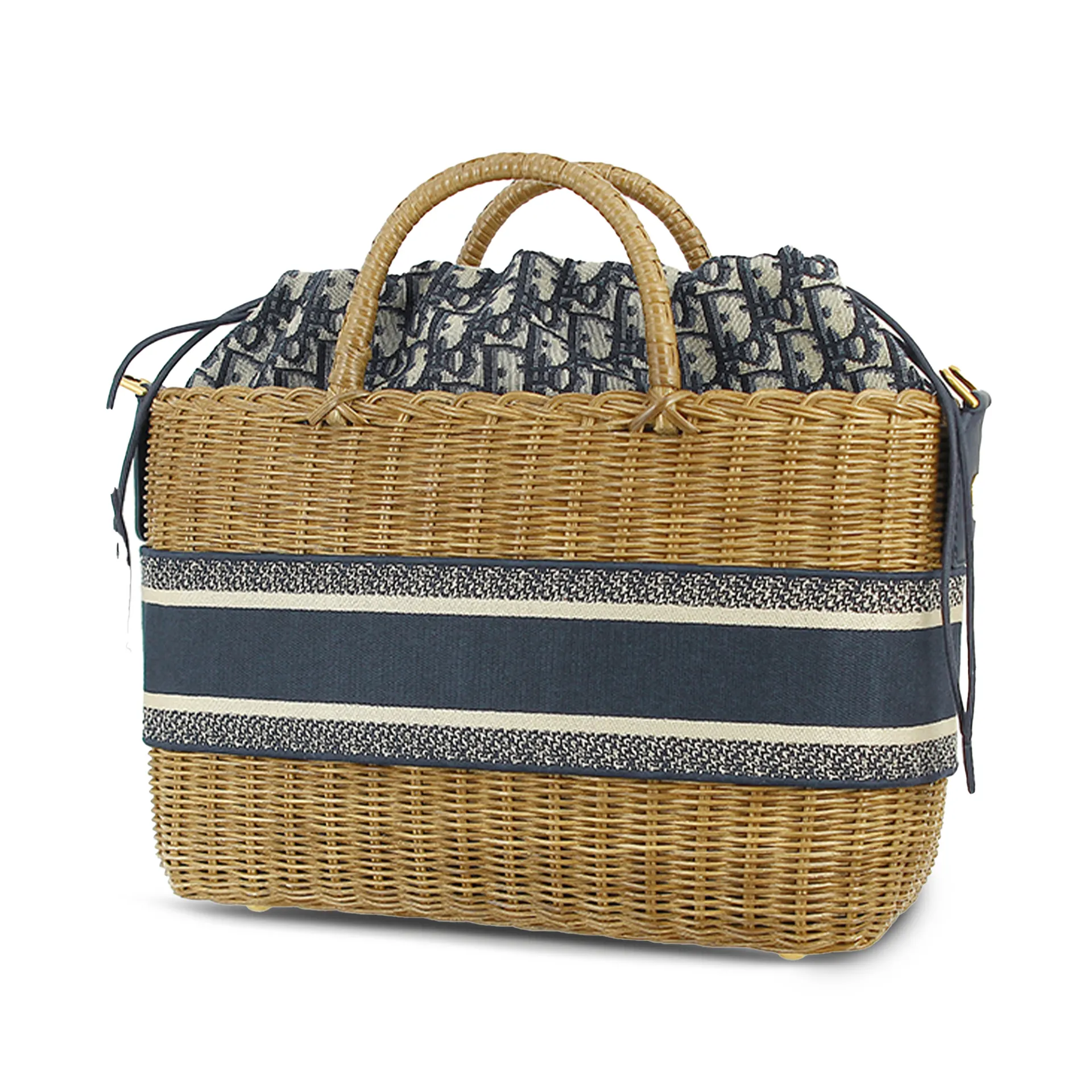 Dior Oblique Wicker Basket Bag