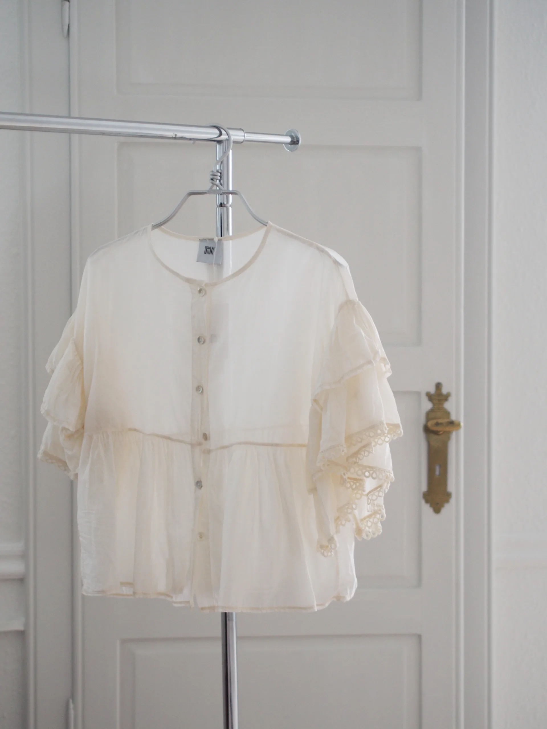 Caroline, Blouse, Cotton - Off White