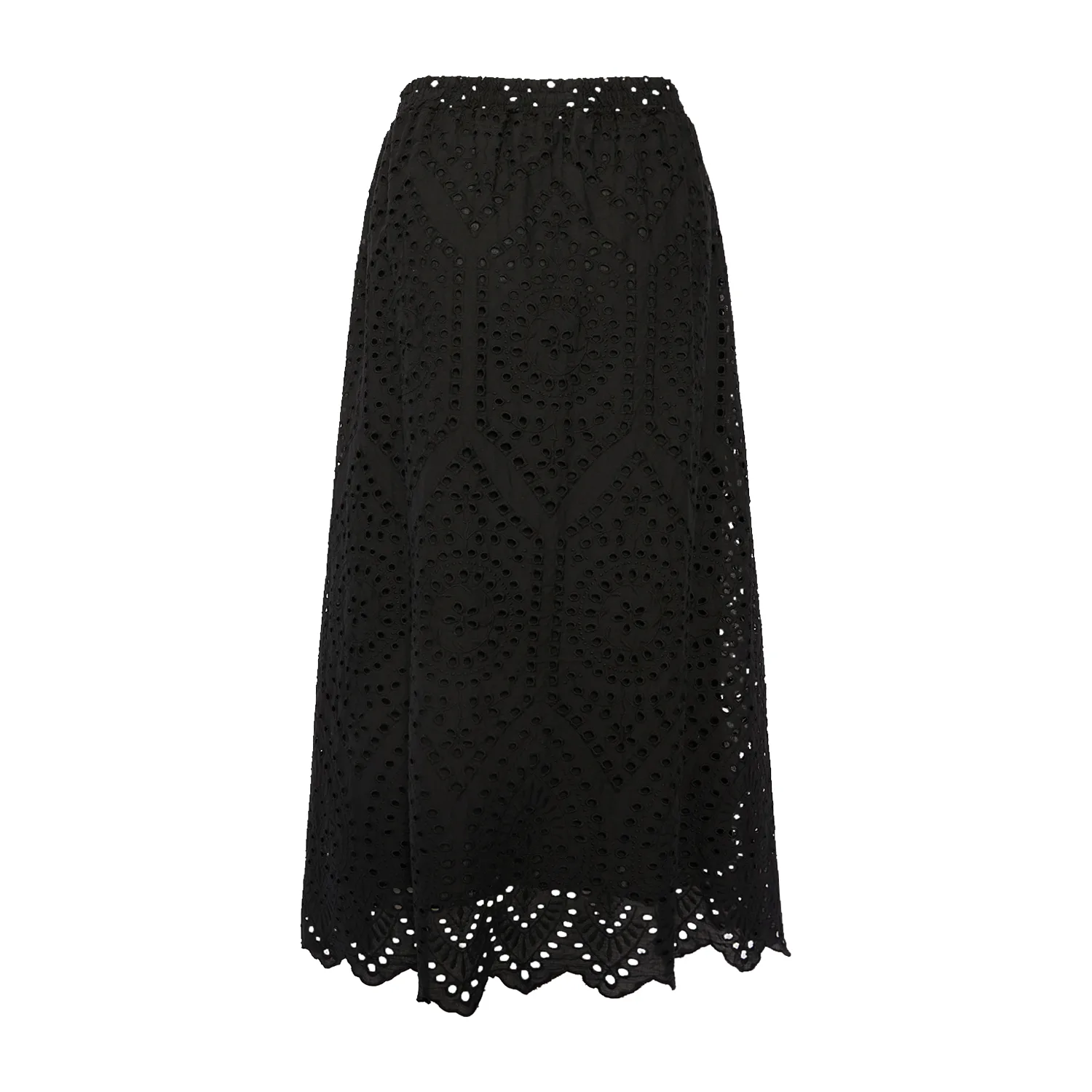 Dalia, Long Skirt, Cotton - Black