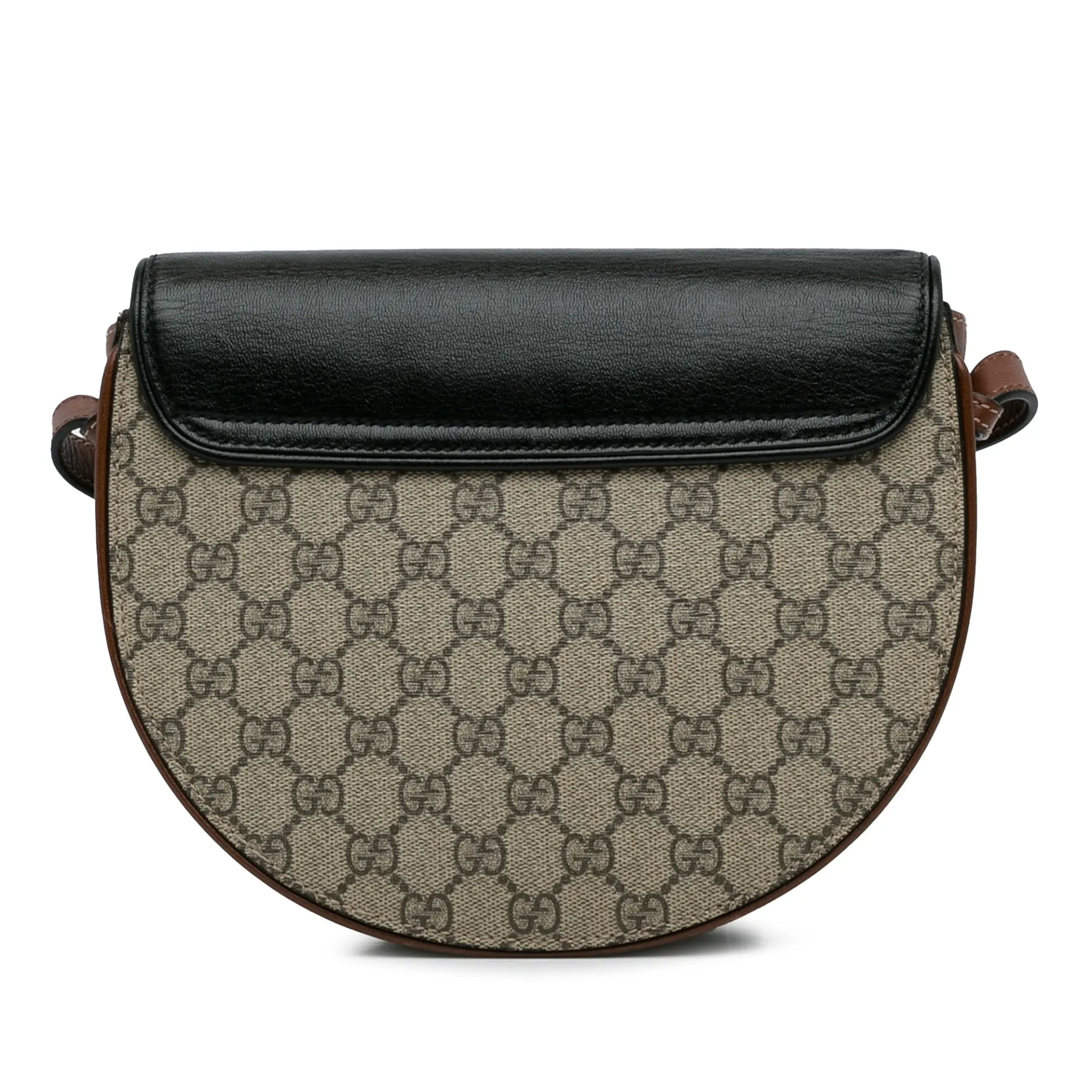 Gucci Gg Supreme Saddle Padlock Crossbody Bag