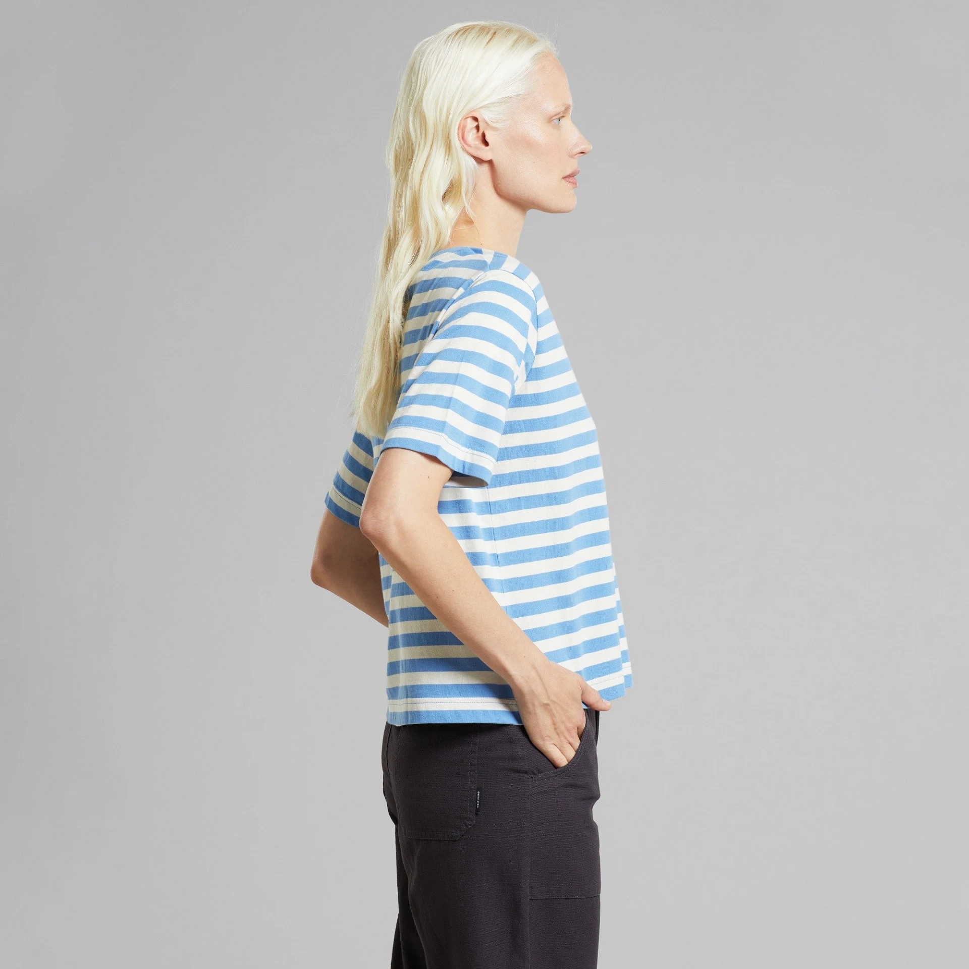 T-shirt Vadstena Stripes Della Blue