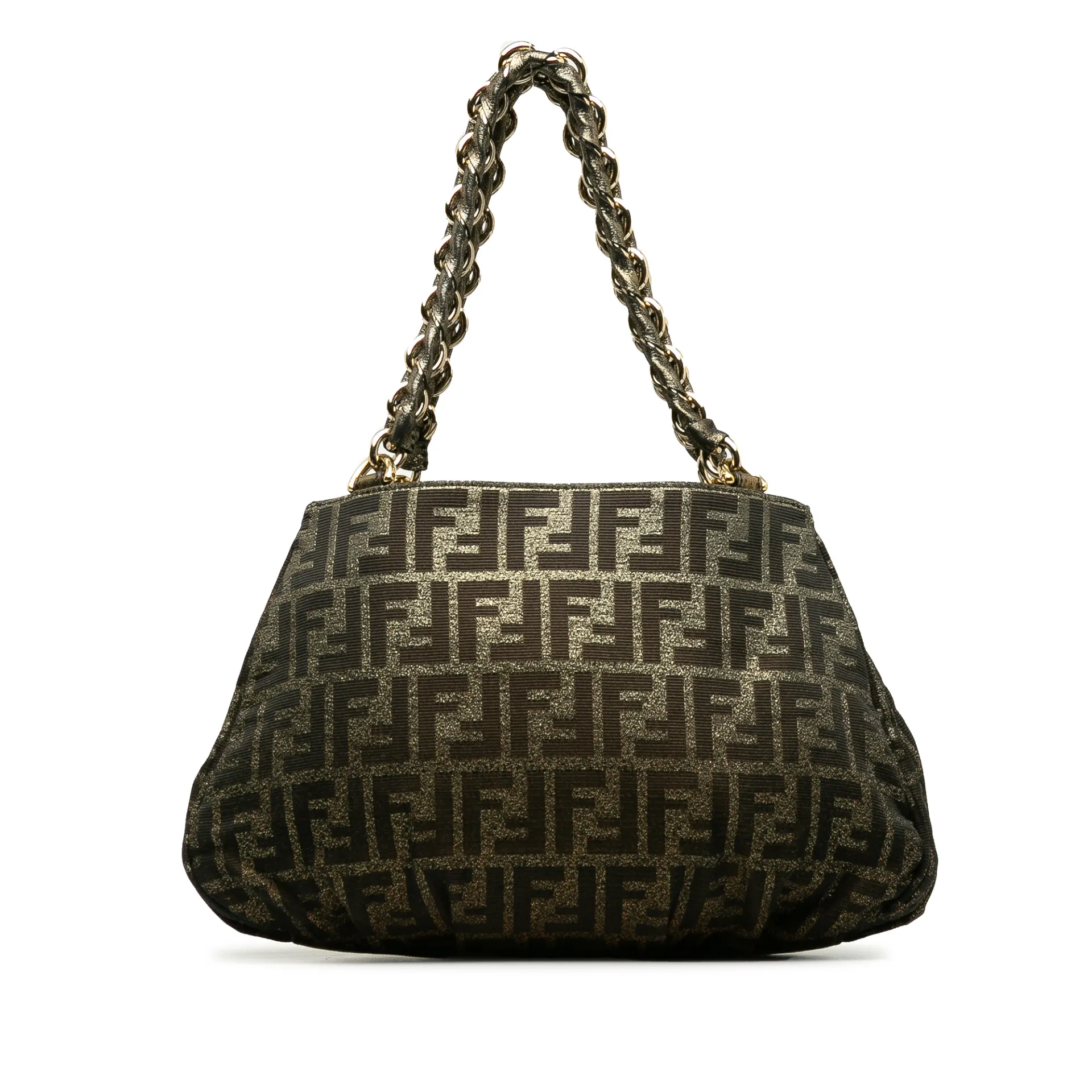 Fendi Small Metallic Zucca Mia Hanbag