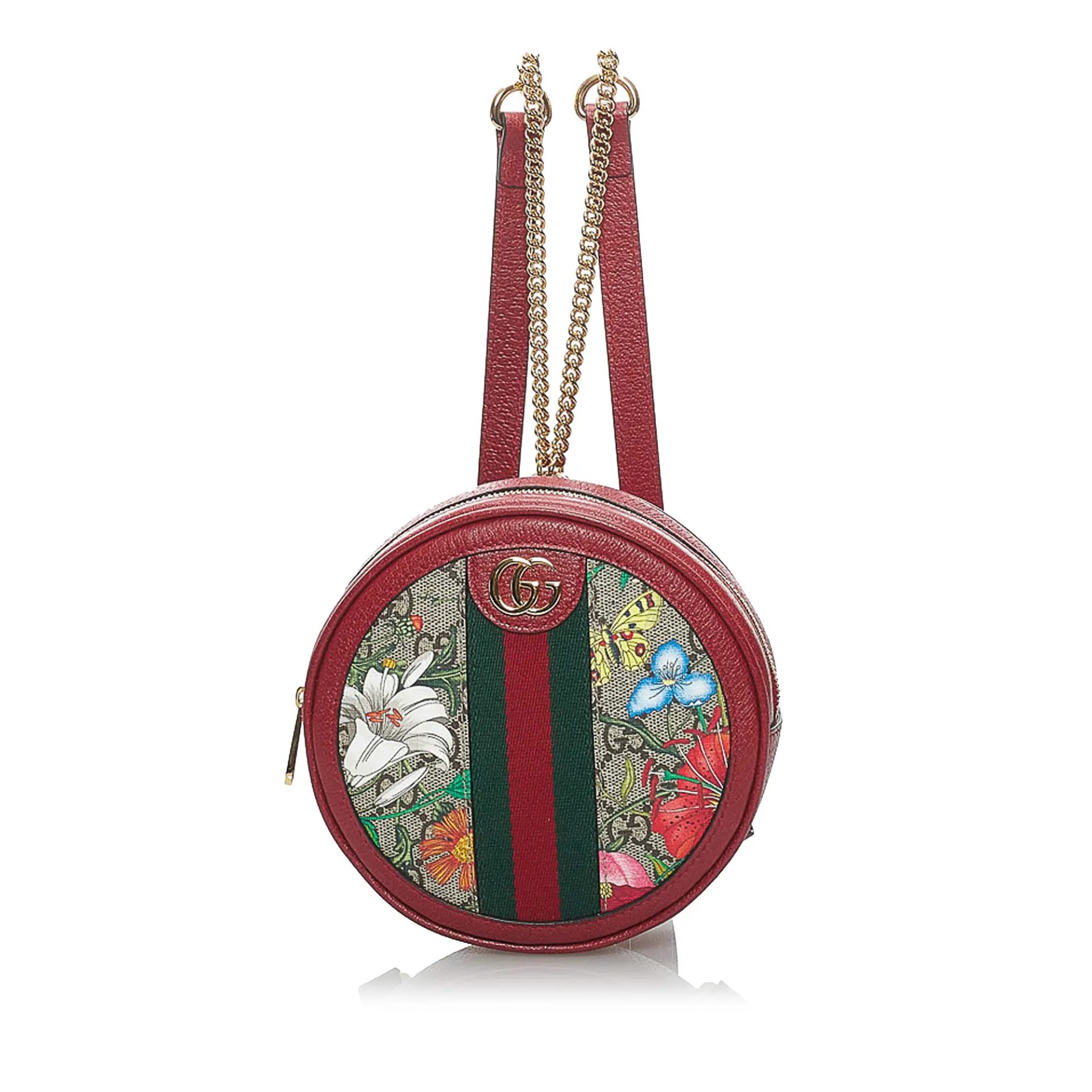 Gucci Gg Supreme Flora Ophidia Round Backpack