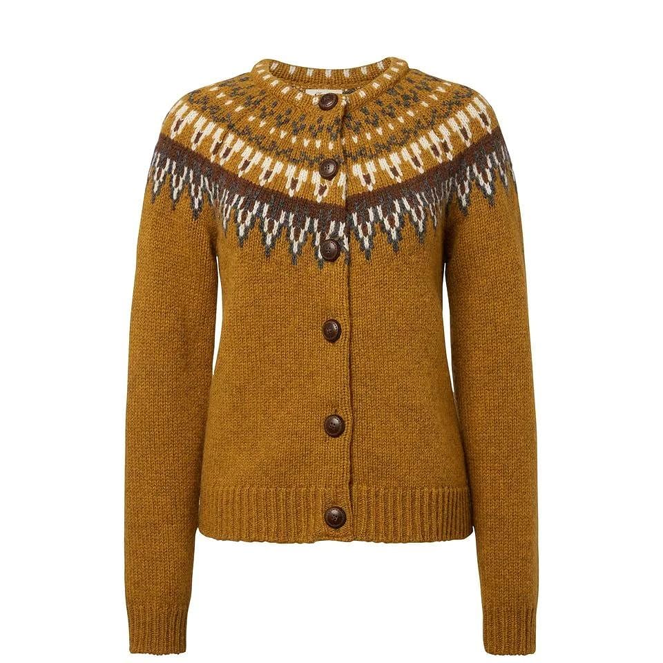 Stickad Retro Cardigan  - Joelle Yellow