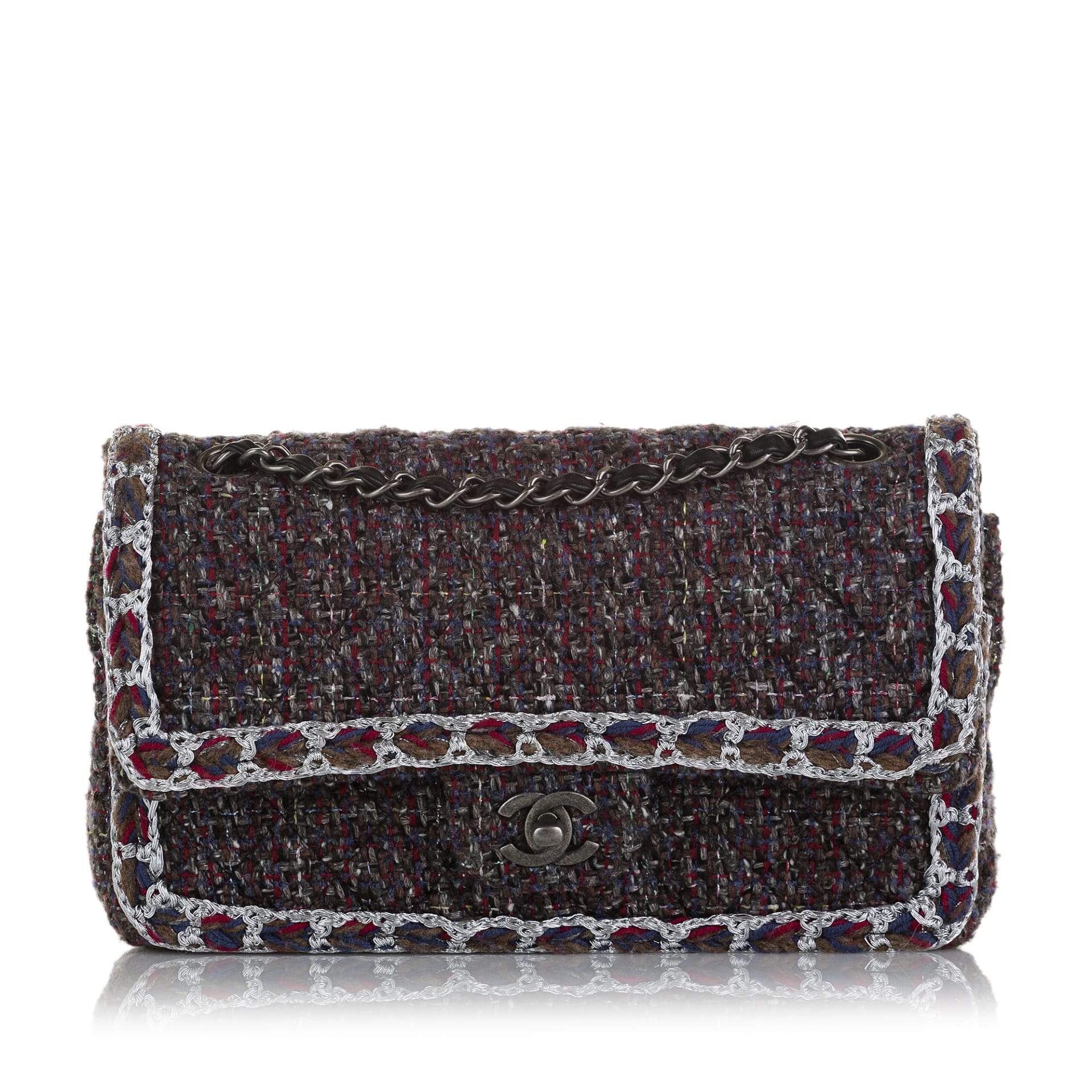 Chanel Medium Braided Tweed Double Flap